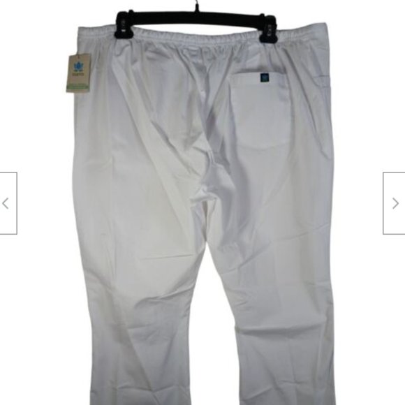 MAEVN White 9026 Scrub Pants Drawstring Back Elastic Flare Leg Size 3XL Waist 44 - Picture 4 of 9